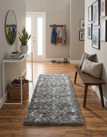 Gray Moroccan Shag Runner Rug