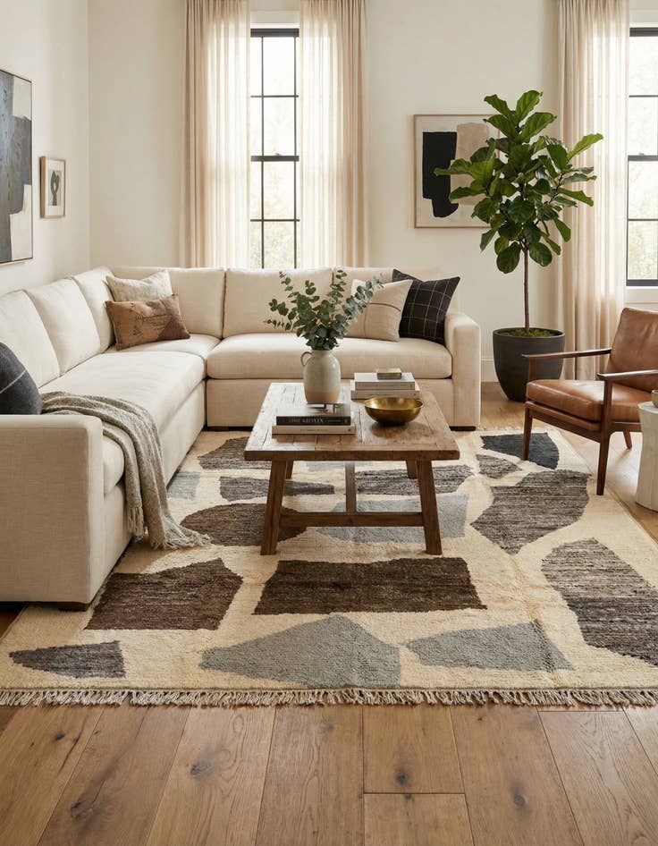 Detail image of 8' 4 x 10' 3  Hand Knotted Moroccan Wool Rug