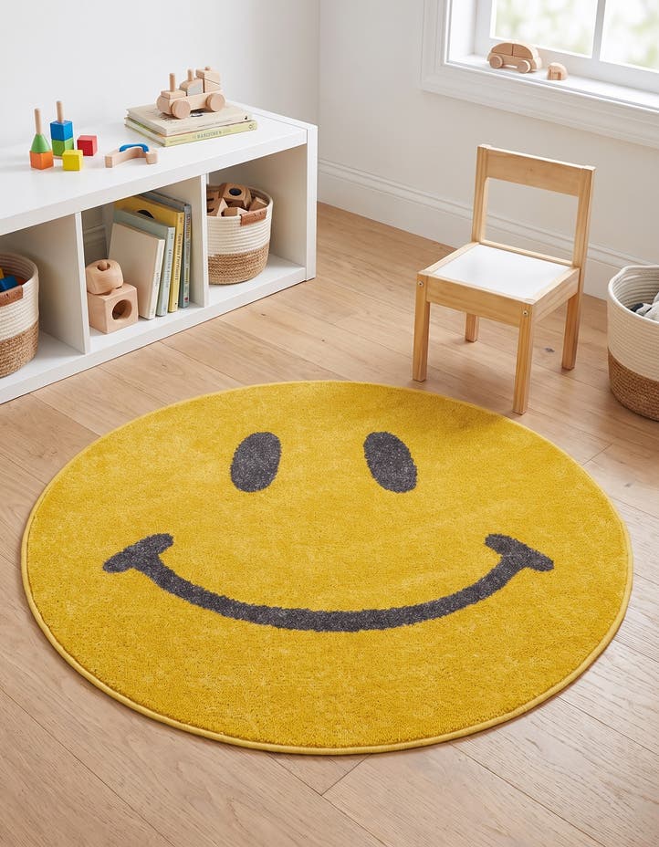 3' 3 x 3' 3 Smiley Face Whimsy Kids...