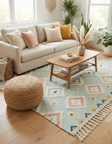 7' 1 x 10' Hand Woven Arizona Wool Rug