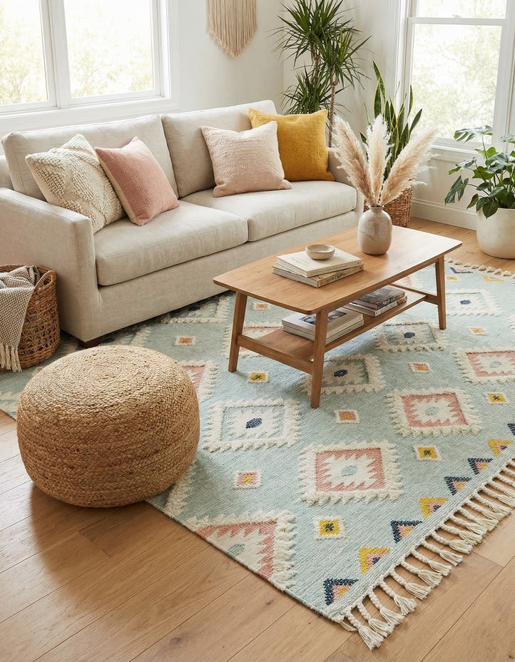 7' 1 x 10' Hand Woven Arizona Wool Rug