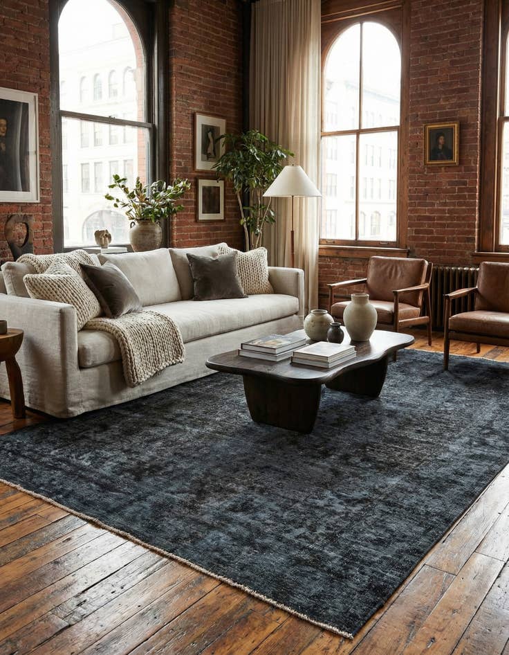 Detail image of 6' 8 x 9' 9  Hand Knotted Ultra Vintage Persian Wool Rug