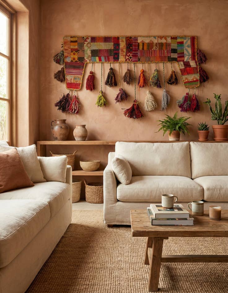 Detail image of 1' 8 x 4' 4  Hand Woven Wall Art Wool Rug