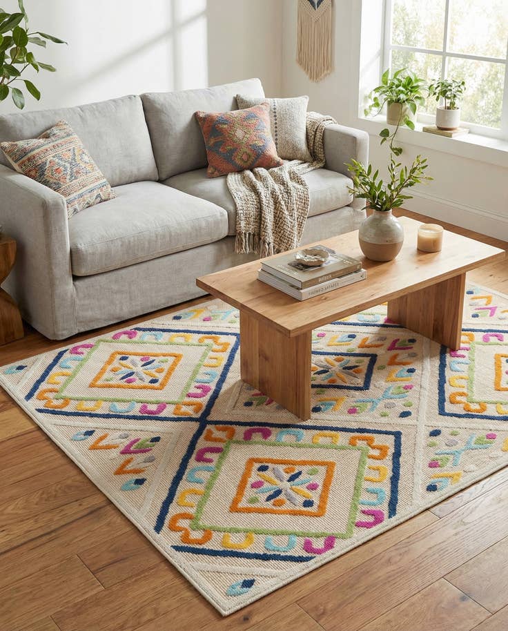 Detail image of 4' 7 x 7' 3 Easy-Clean Indoor / Outdoor Rug