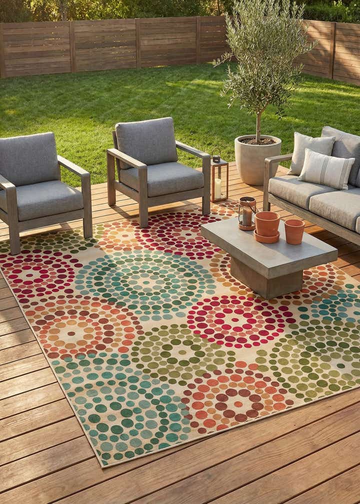 10' x 12' 2 Easy-Clean Modern Indoor / Outdoor Rug