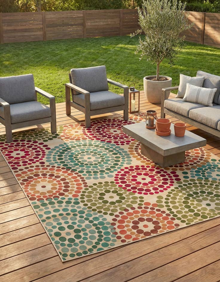 Detail image of 10' x 12' 2  Washable Modern Indoor / Outdoor Rug