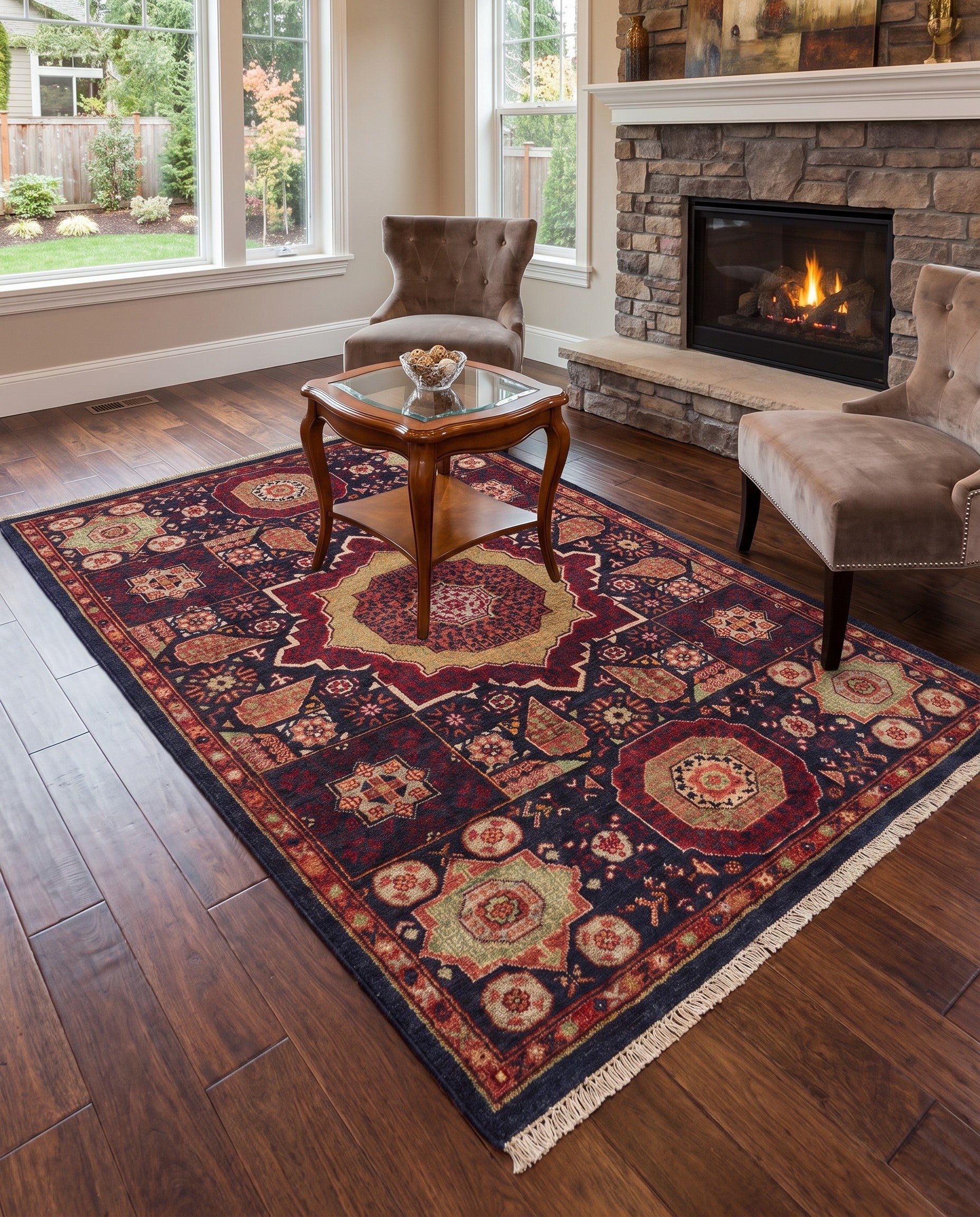 4' 1 x 5' 10 Hand Knotted Mamluk Ziegler Rug