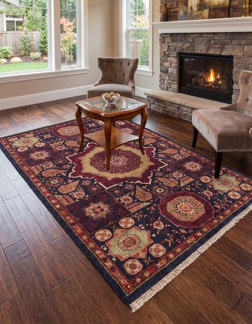 4' 1 x 5' 10 Hand Knotted Mamluk Ziegler Rug