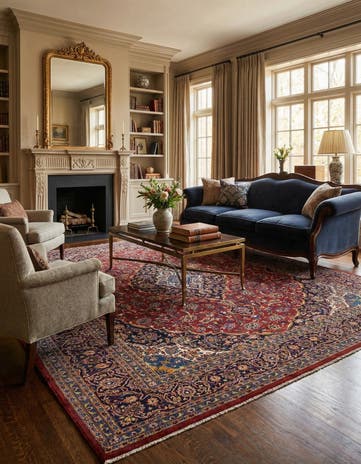 9' 10 x 12' 8 Hand Knotted Kashan Persian Wool Rug