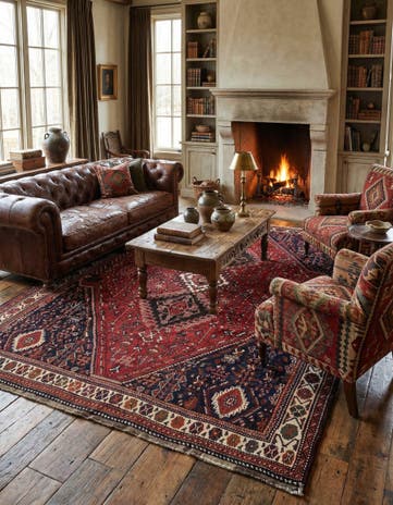 7' x 10' 6 Ghashghai Wool Rug