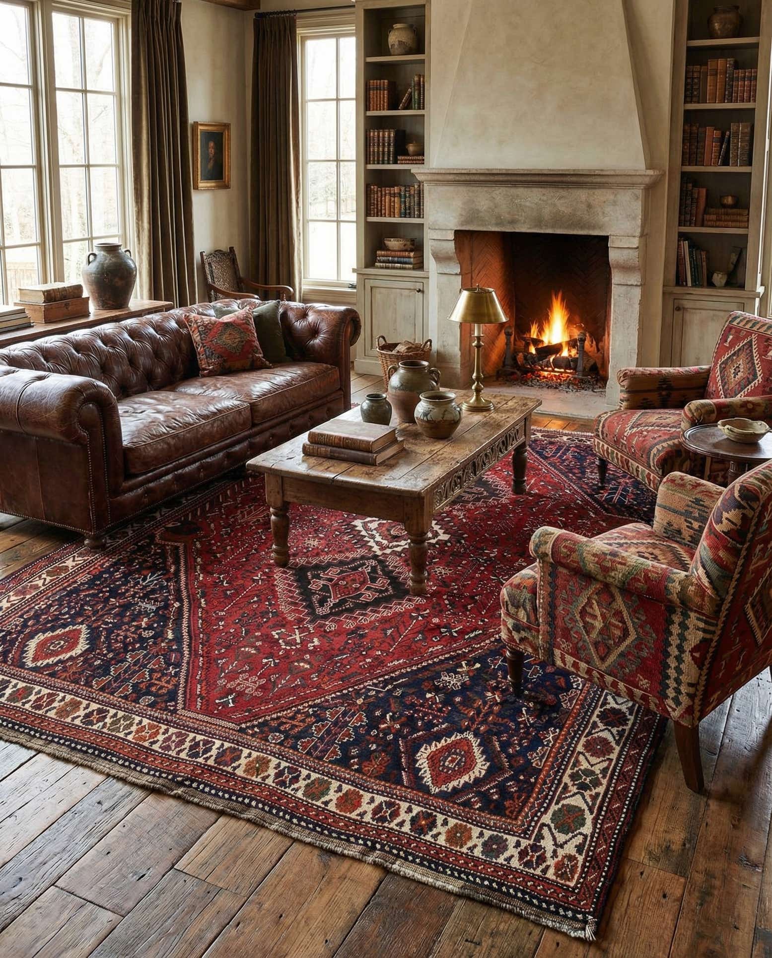 7' x 10' 6 Ghashghai Wool Rug