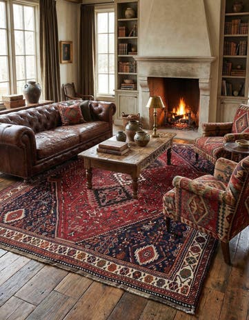 7' x 10' 6 Ghashghai Wool Rug