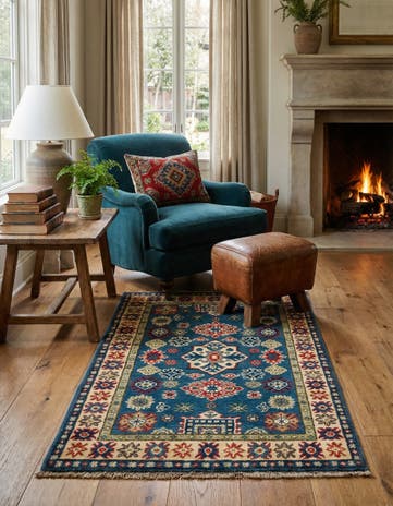 2' 7 x 4' 2 Hand Knotted Kazak Rug