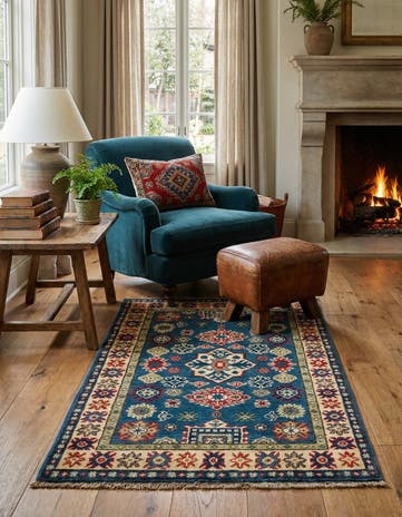 2' 7 x 4' 2 Hand Knotted Kazak Rug