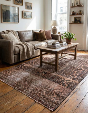 3' 7 x 6' Hand Knotted Ultra Vintage Persian Wool Rug