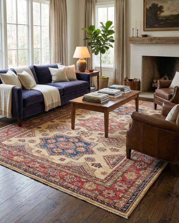 175cm x 235cm anudado a mano Kazak Alfombra Oriental