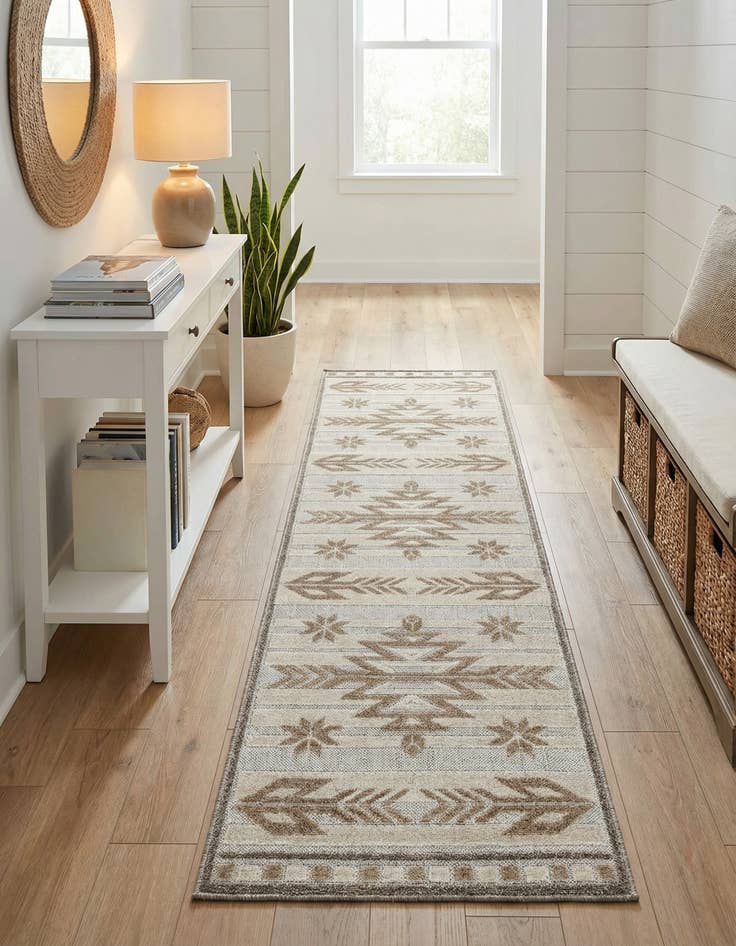 Detail image of 2' x 8' Easy-Clean Modern Indoor / Outdoor Runner Rug