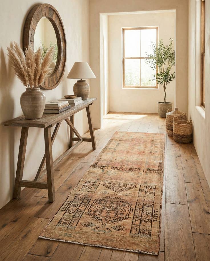 Detail image of 3' x 10' Hand Knotted Ultra Vintage Persian Wool Runner Rug