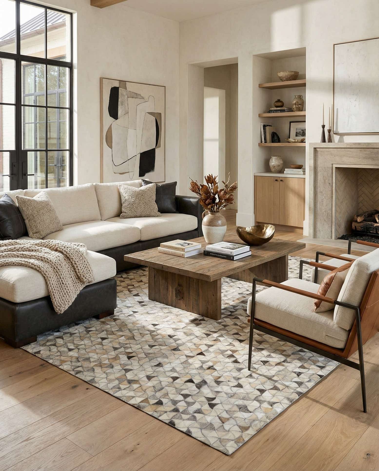 5' 2 x 8' Cowhide - Patchwork Rug