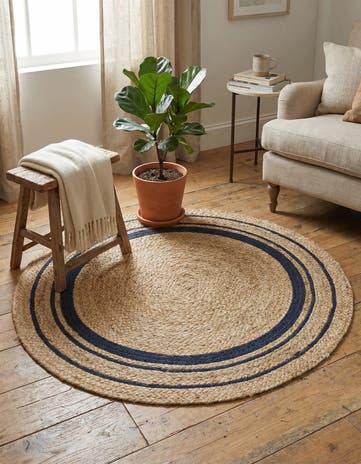 3' 3 x 3' 3 Handmade Braided Jute Round Rug