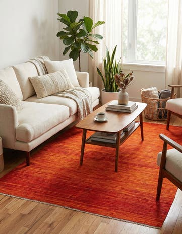 4' 7 x 6' 6 Hand Woven Kilim Modern Wool Rug