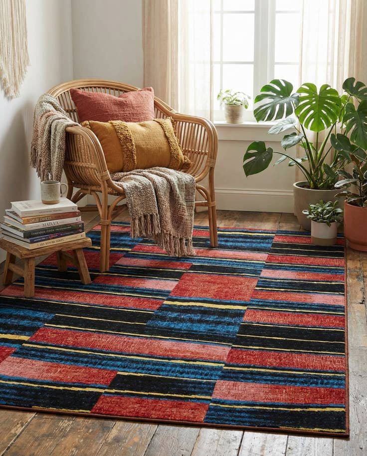 Detail image of 5' x 7' Easy-Clean Modern Indoor / Outdoor Rug