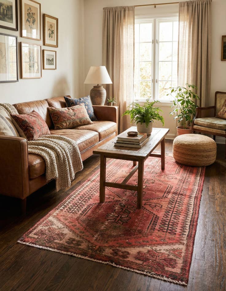 Detail image of 2' 7 x 5' 9 Hand Knotted Ultra Vintage Persian Wool Runner Rug