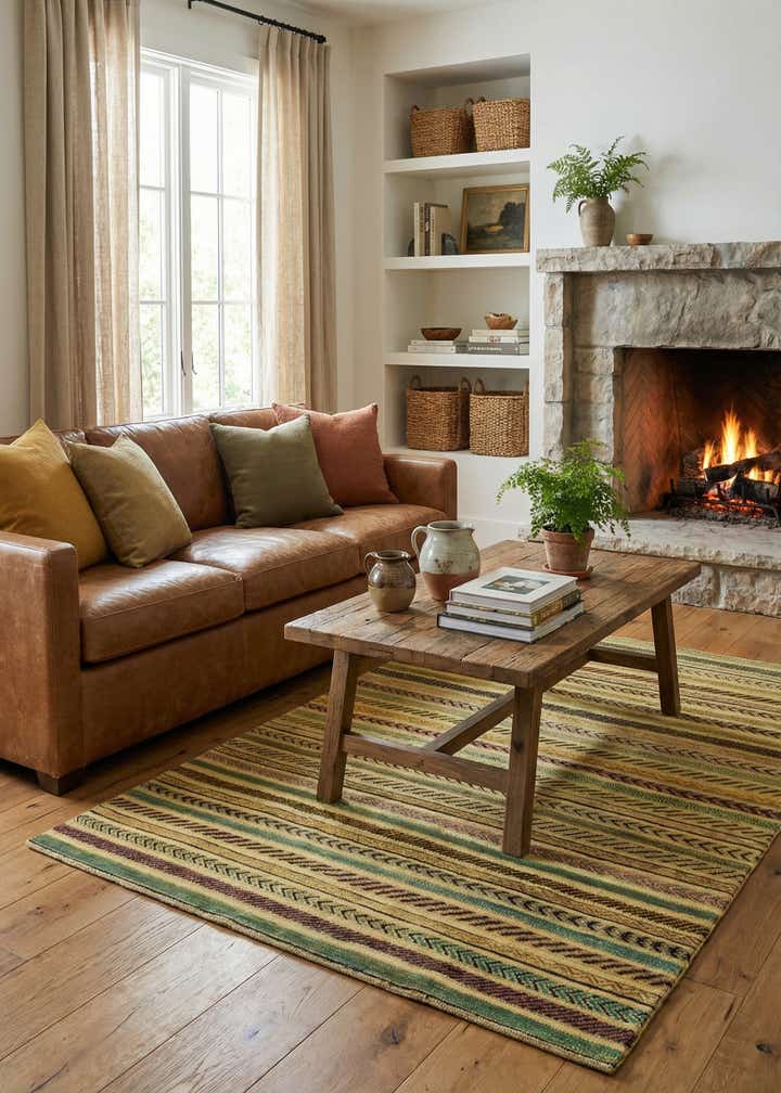 4' 8 x 6' 3 Hand Knotted Modern Ziegler Rug