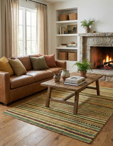 4' 8 x 6' 3 Hand Knotted Modern Ziegler Rug