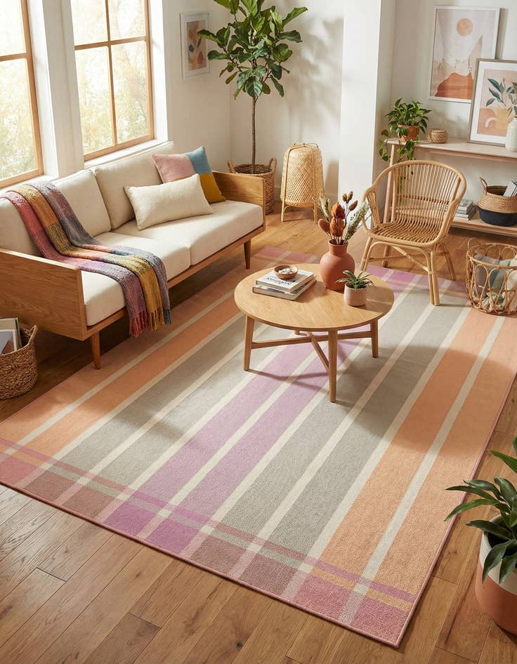 Detail image of 5' 3 x 8' Easy-Clean Ribbon Indoor / Outdoor Rug