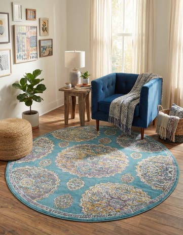 Blue Paragon Round Rug