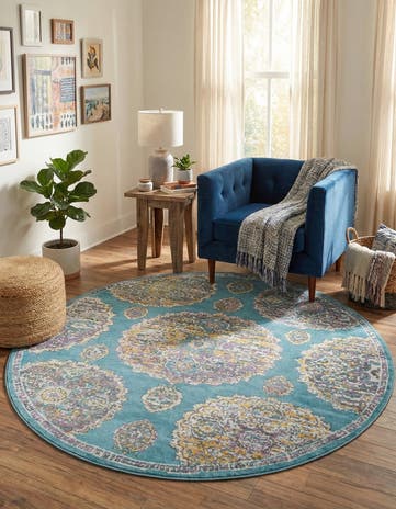 Blue Paragon Round Rug