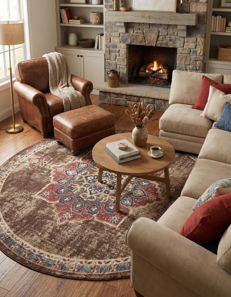 Detail image of 8' x 8' Arcadia Round Rug