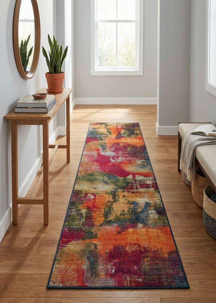 2' 7 x 10' Easy-Clean Modern Indoor / Outdoor Runner Rug