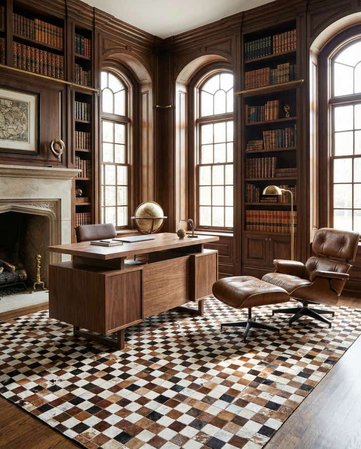 8' x 10' Cowhide Leather Rug