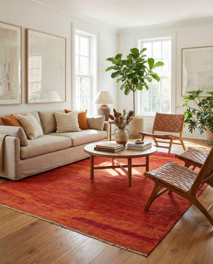 6' 7 x 9' 9 Hand Woven Kilim Modern Wool Rug