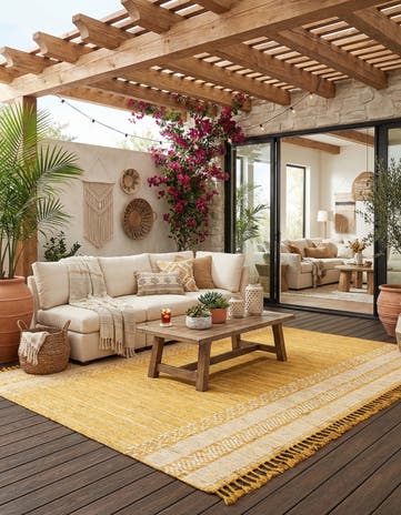 10' x 14' 1 Easy-Clean Eco Bohemian Indoor / Outdoor Rug