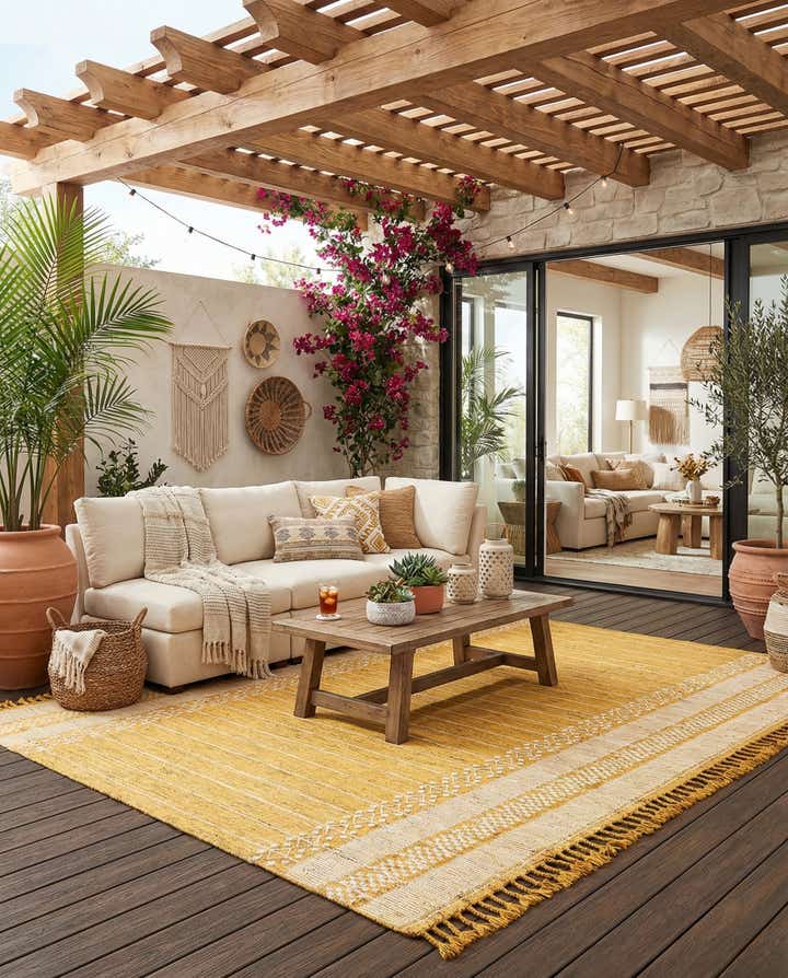 10' x 14' 1 Easy-Clean Eco Bohemian Indoor / Outdoor Rug