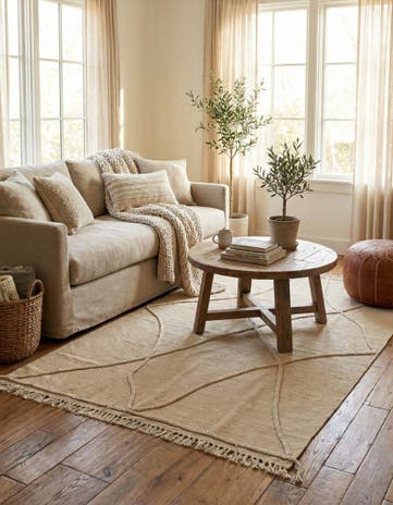 4' 4 x 6' 3 Hand Knotted Moroccan Wool Rug