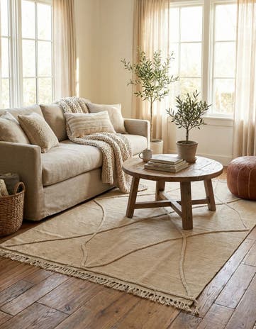 4' 4 x 6' 3 Hand Knotted Moroccan Wool Rug