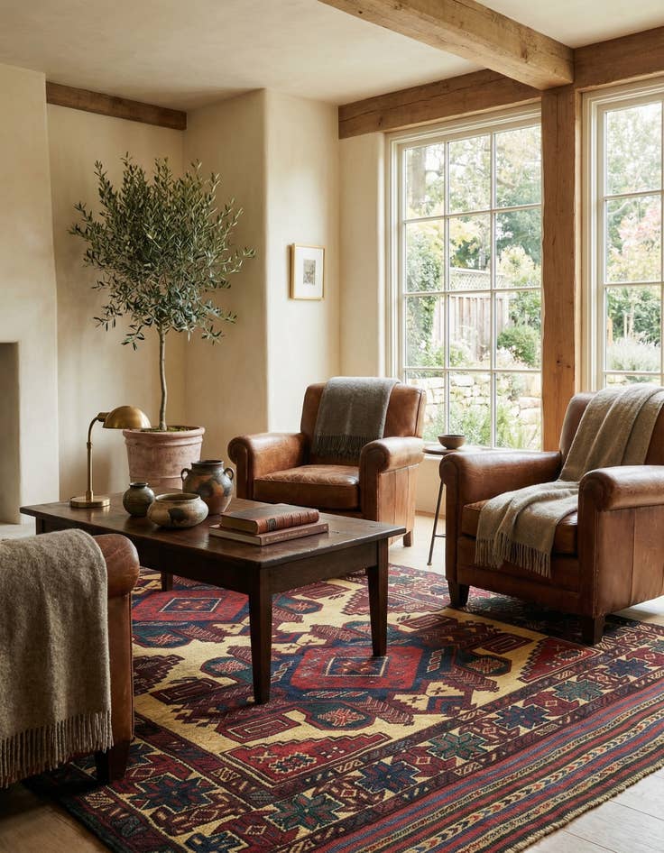 Detail image of 4' 5 x 6' 6  Hand Knotted Sumak Wool Rug