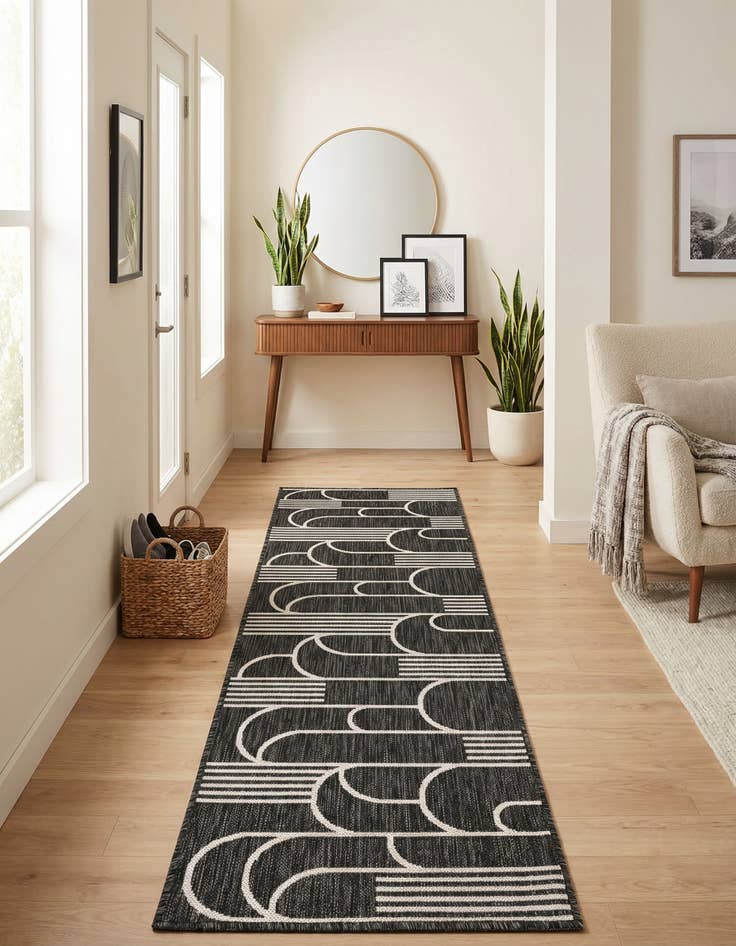 Detail image of  2' x 6'  Washable Modern Indoor / Outdoor Runner Rug