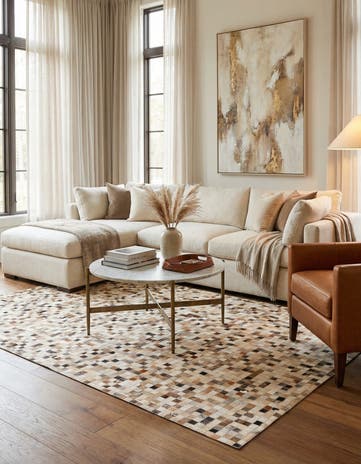 5' x 8' Cowhide Leather Rug