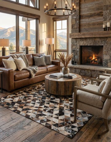 4' 11 x 8' Cowhide - Patchwork Rug
