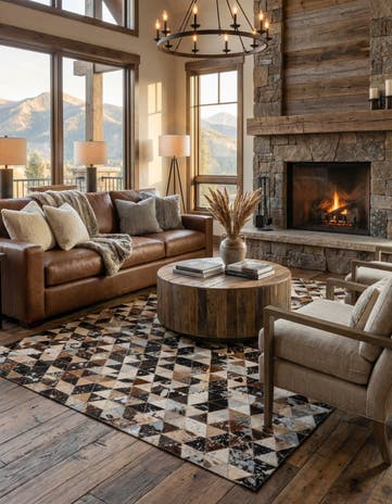 4' 11 x 8' Cowhide - Patchwork Rug
