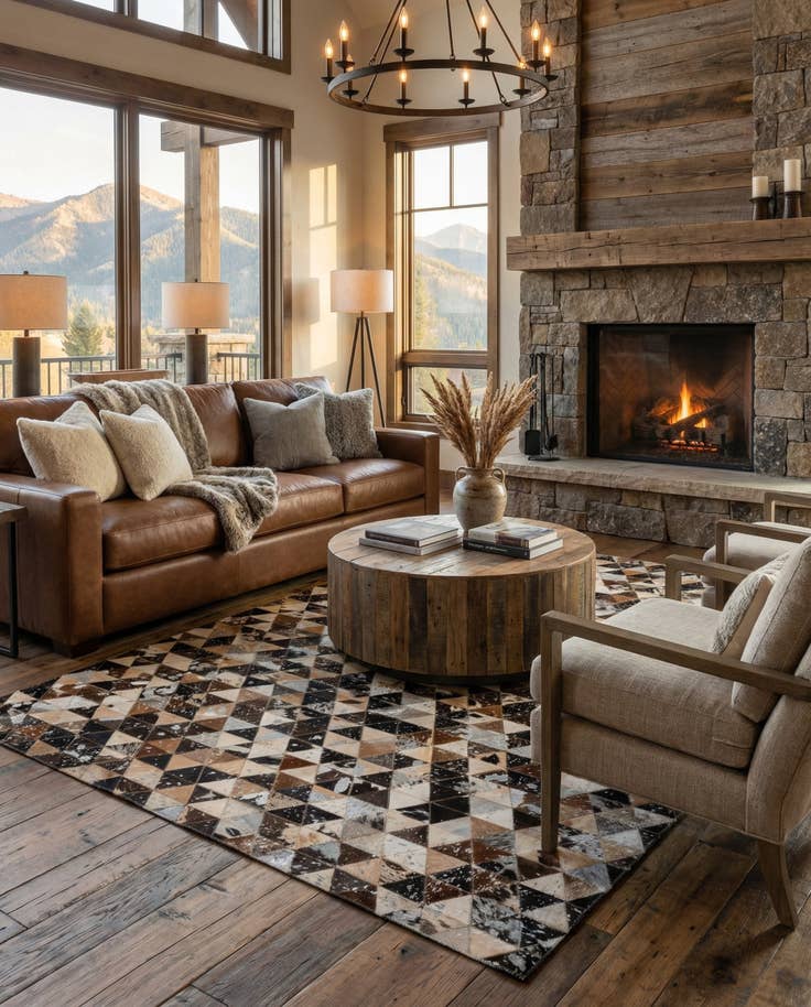 Detail image of 4' 11 x 8' Cowhide - Patchwork Rug