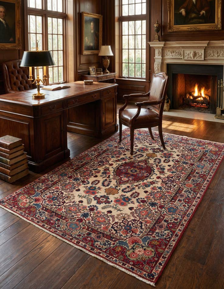 Detail image of 4' 5 x 6' 9 Kashan Rug