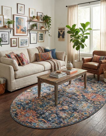 5' x 8' Washable Timeless Oval Rug