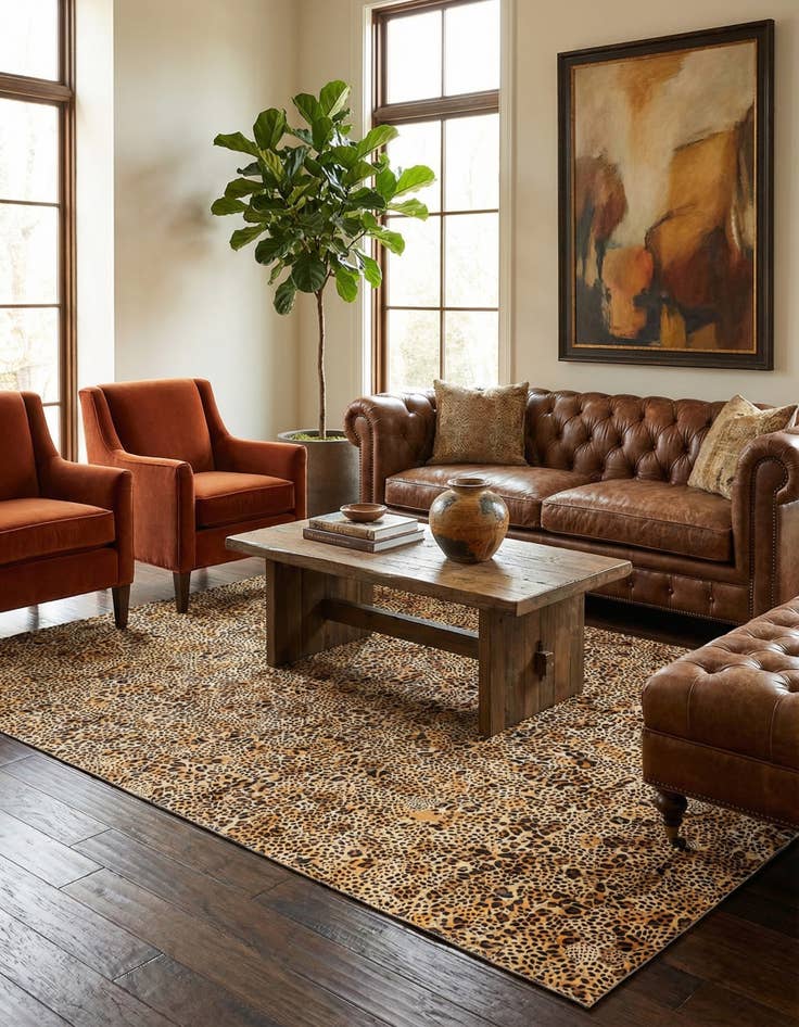 Detail image of 5' x 7' 11 Cowhide Stocks Rug