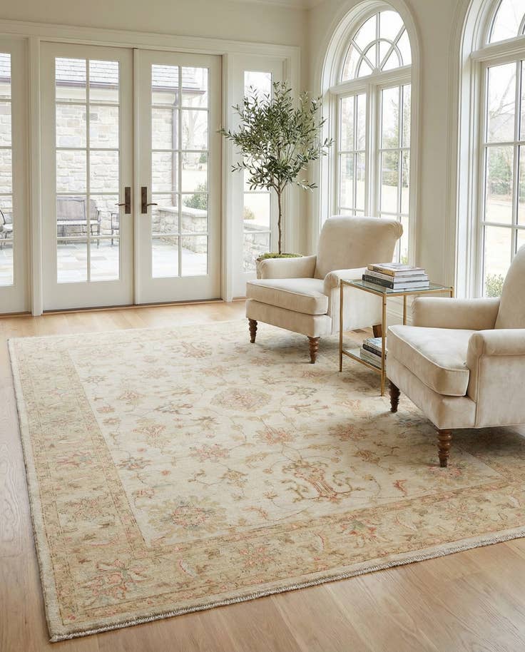 Detail image of 5' 8 x 7' 10 Hand Knotted Peshawar Ziegler Rug